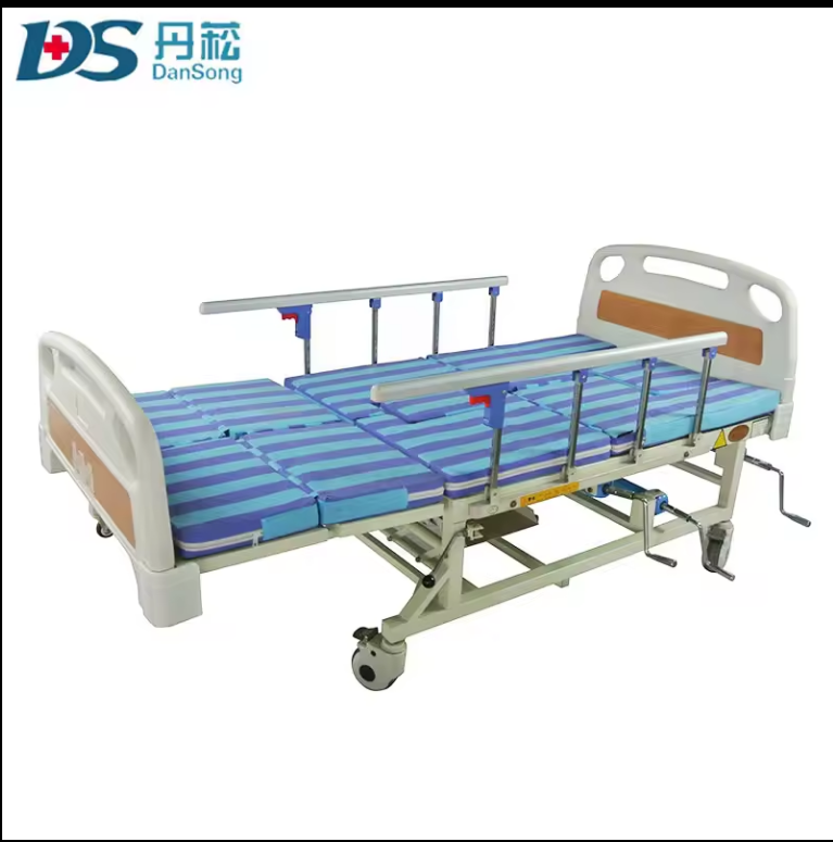 Medical Equipment Therapy Multi Functional 3 crank Manual Nursing Hospital Bed With Mattress