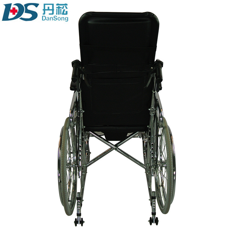 Lightweight big tires adjustable wheelchair stretcher with toilet