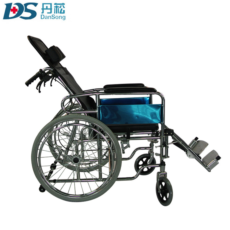 Lightweight big tires adjustable wheelchair stretcher with toilet