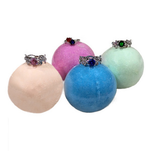 wholesale heart bath bomb balls 2 for kids with surprise toys inside surprise jewelry bath bomb packaging with ring inside