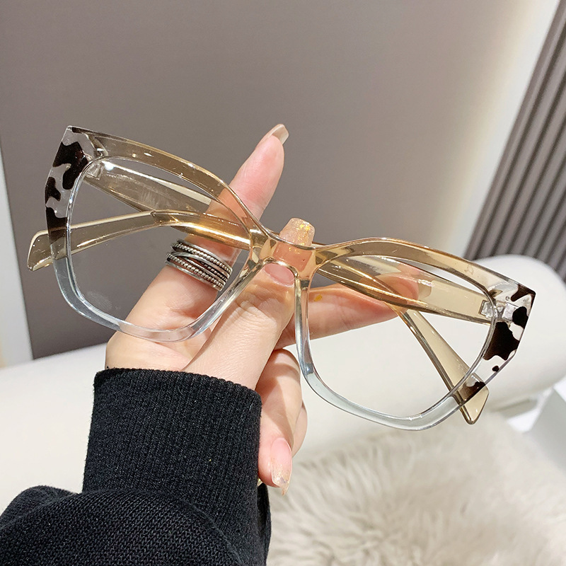 Photo Gray Anti Reflet Cat Eye Eyeglasses Frame Women's Fashion Metal Optical Eyewear Blue Antireflective Photochromic Glasses