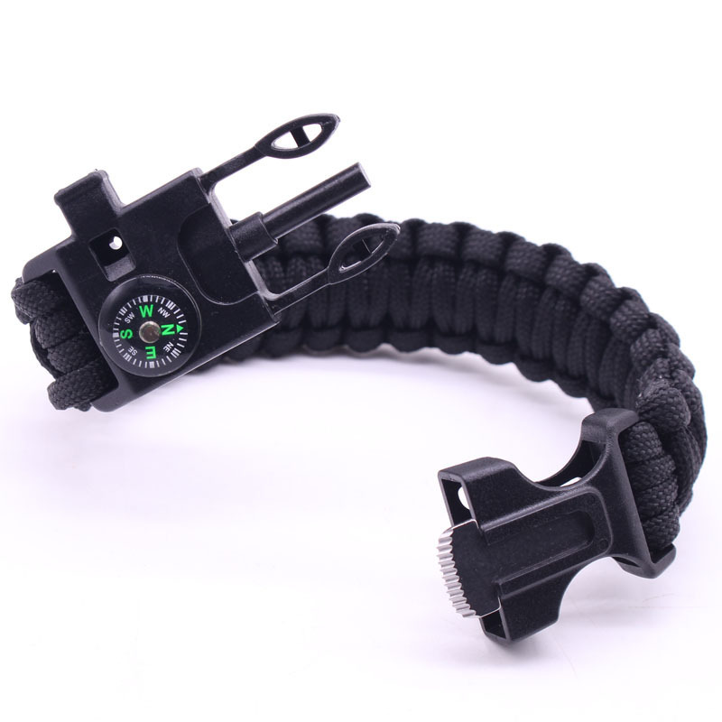 Custom Wholesale Rope Keychain Buckle Knife 550 Fire Starter Paracord Survival Bracelet