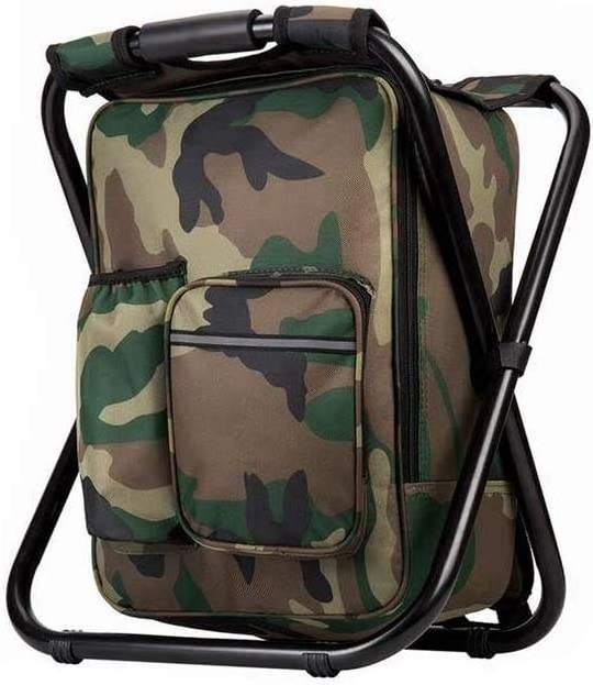 Multifunction Fishing Backpack Chair Portable Hiking Camouflage Camping Stool Folding Cooler Insulated cooler bag chair