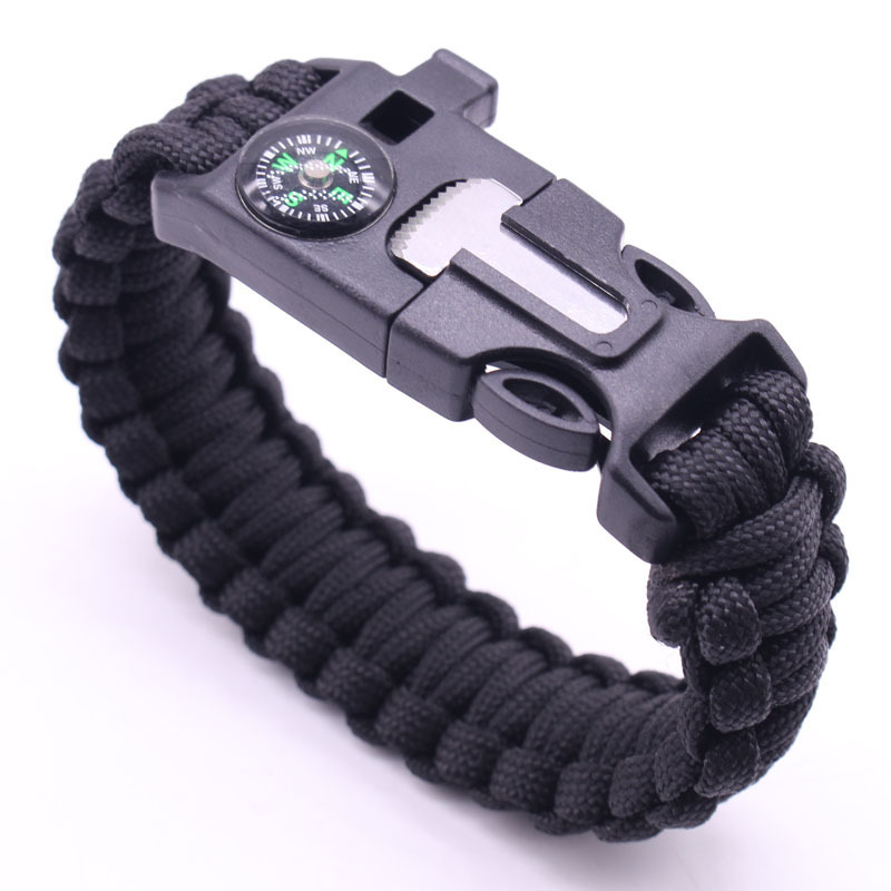 Custom Wholesale Rope Keychain Buckle Knife 550 Fire Starter Paracord Survival Bracelet