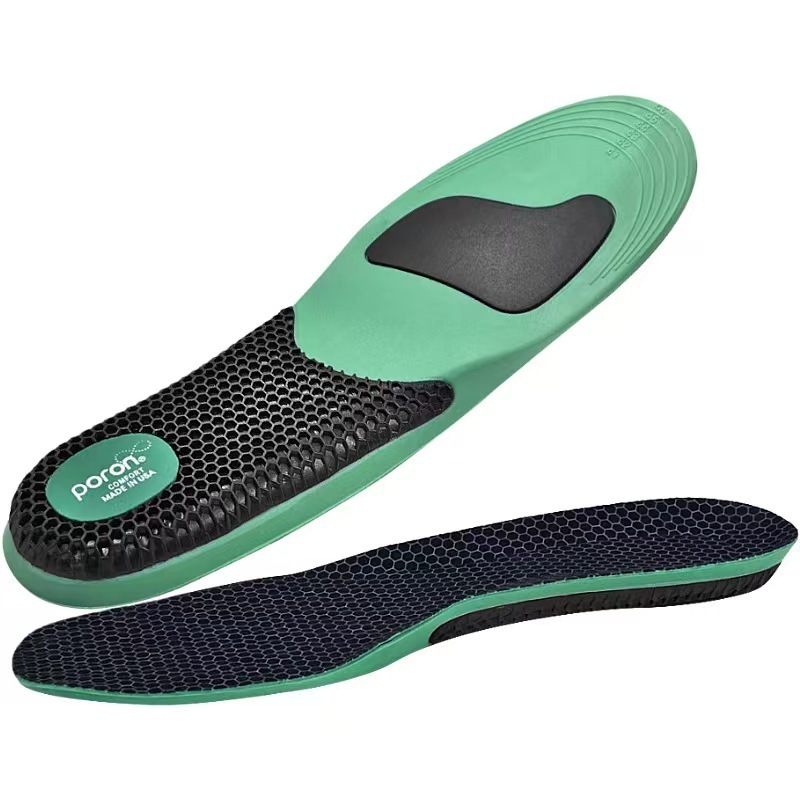 Ultra Arch Support Poron Orthotic Insoles for Flat Foot Plantar Fasciitis Anti Fatigue Light Weight Vibration Dampen