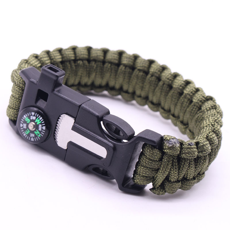 Custom Wholesale Rope Keychain Buckle Knife 550 Fire Starter Paracord Survival Bracelet