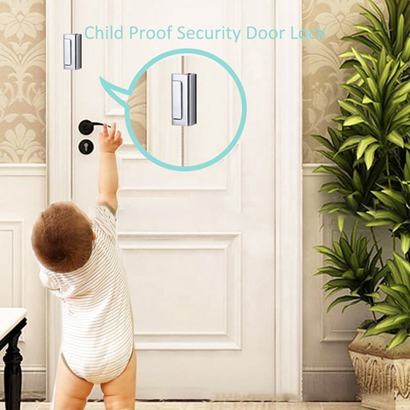 Hotel door security latchPrivacy Lock Home Security satinnickel Door security Lock Child Proof Door Reinforcement Lock nightlock