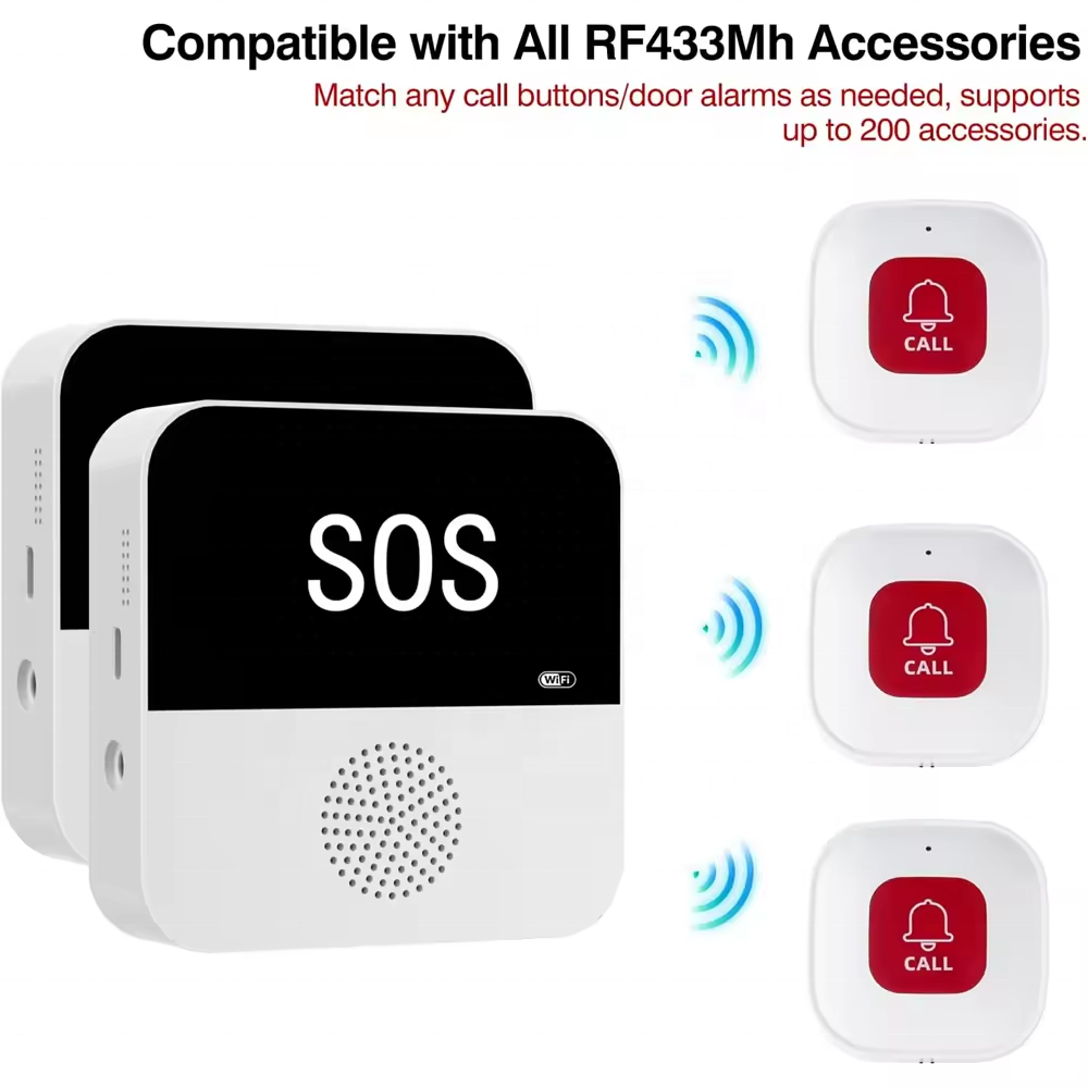 High Quality WIFI Hospital Alarm Portable Button Elderly Wireless SOS Emergency Alert Bell Call System for Patient&Old People