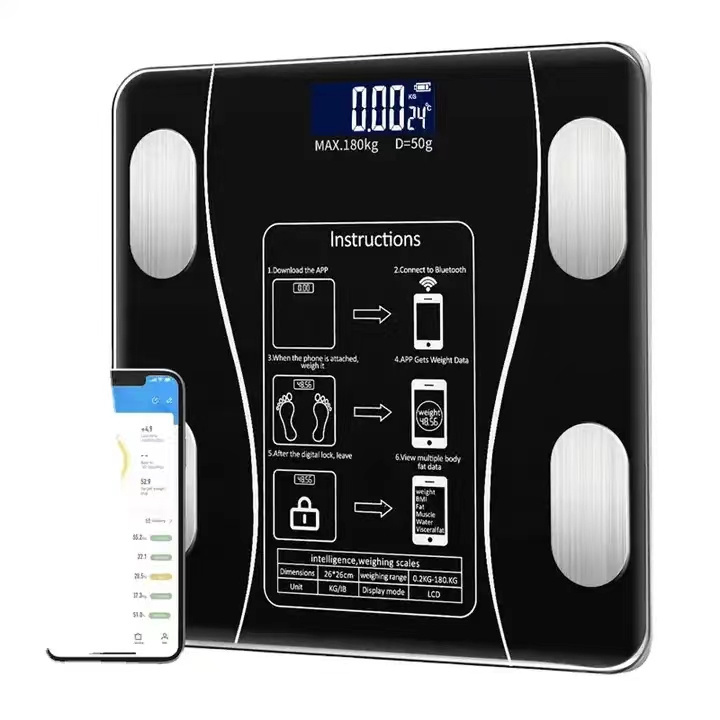 Factory Body Fat Scale Smart wireless BMI Digital Bathroom Weight Scale OKOK app CE FCC