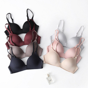 Women Push Up Bra No Wire Brassiere A B Cup Underwear Sexy Bra Three Quarters 3/4 Cup Lingerie Thin Soft Sexy Seamless Bras