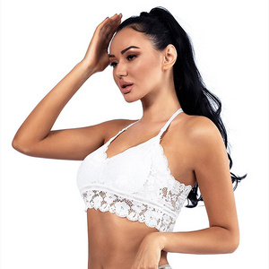 Female Clothing Lace Bras Without Frame Hollow Back Active Lingerie Women's Sexy Underwear Top Push Up Bralette