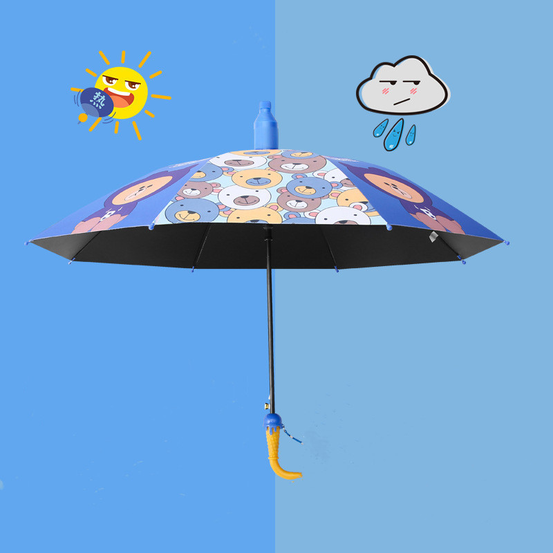 Waterproof cartoon automatic umbrella with sun protection and sunshade long handle umbrella