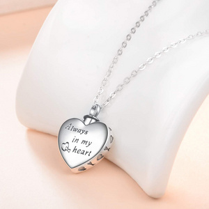 Cremation Jewellery Dog Paw Pet Urn Pendant Necklace S925 Sterling Silver