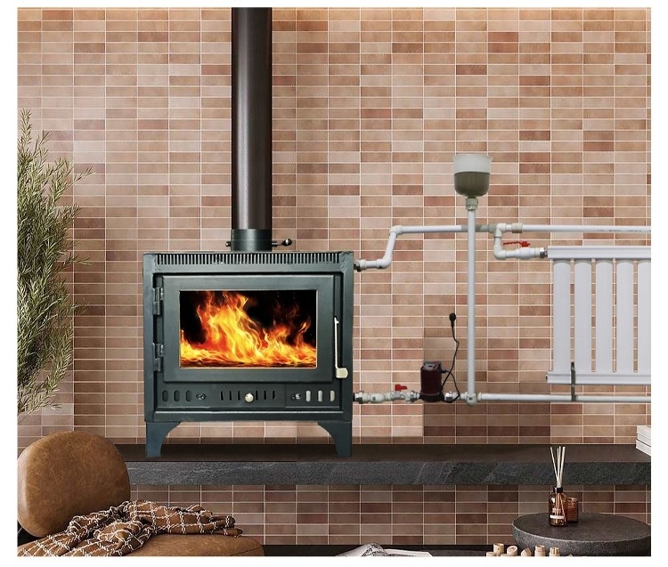 Heater connect real fire freestanding  roast bread pizza meat BBQ wood burning  heating stove european fireplace with oven