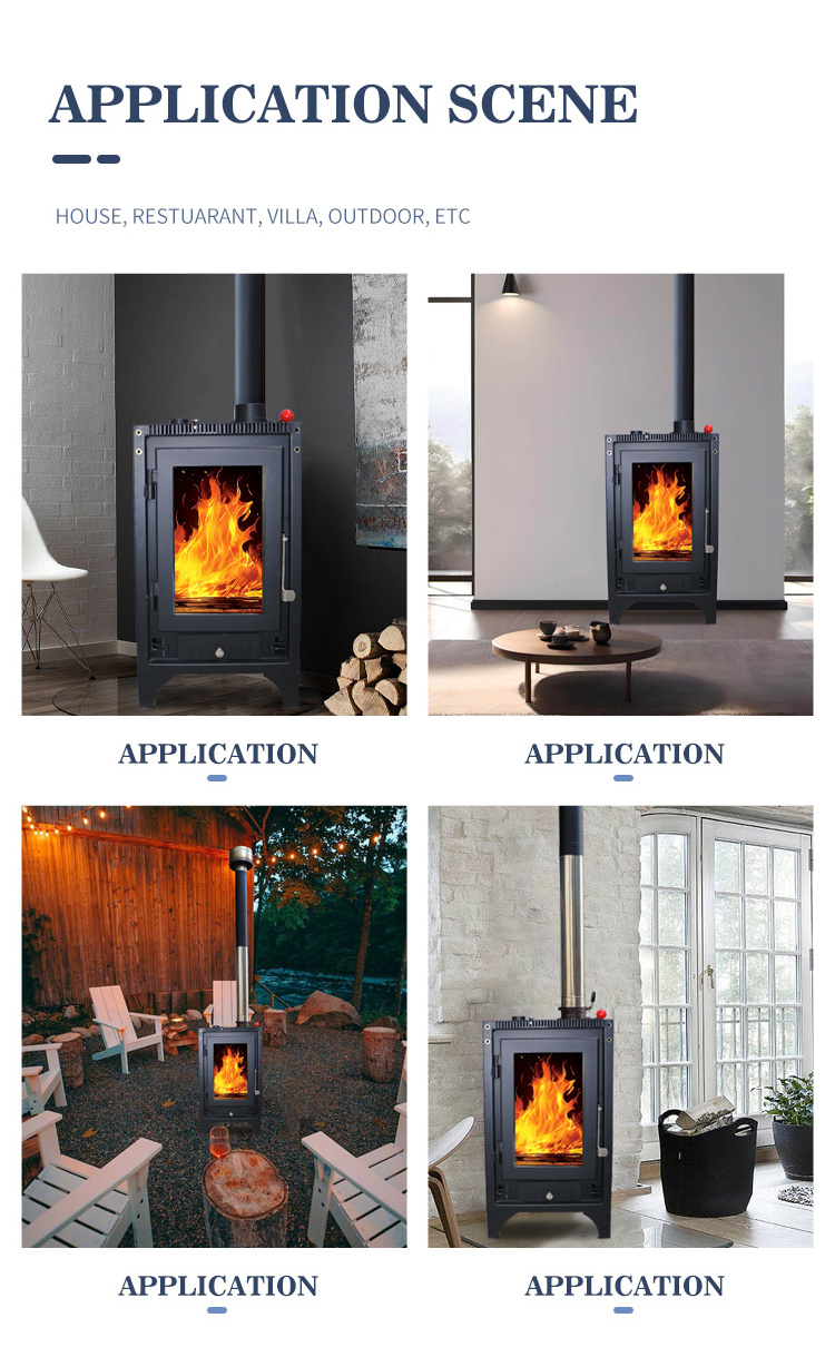 European style mini Steel Wood Stove Burning Free Standing indoor Wood burn Stove Fireplace