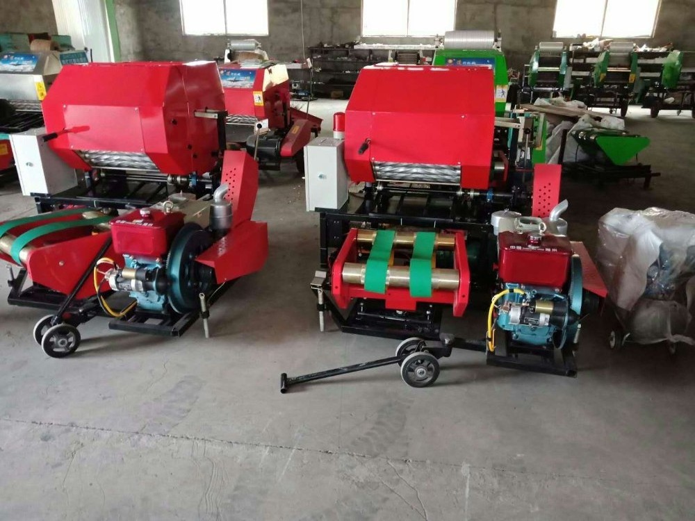 Diesel motor corn silage hay wrapping machine mini round baler for Kenya