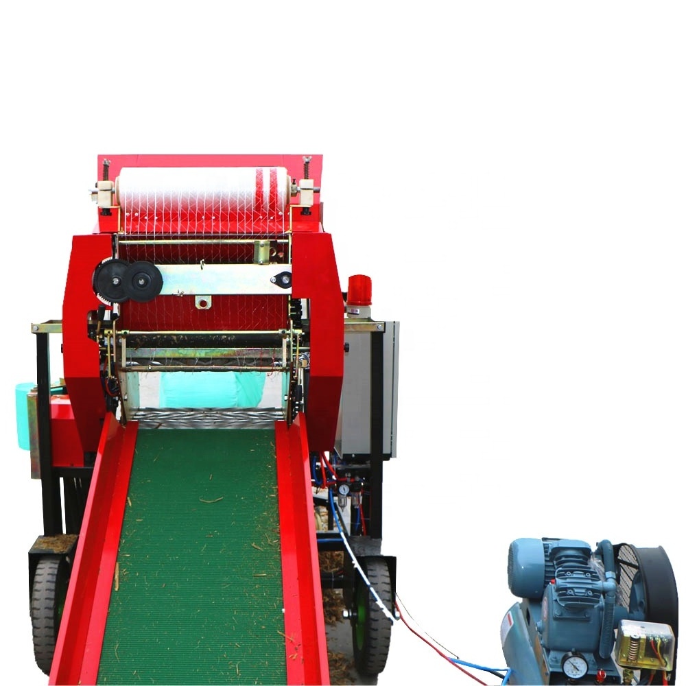 Touch panel silage bale wrapping machine mini round alfalfa baler