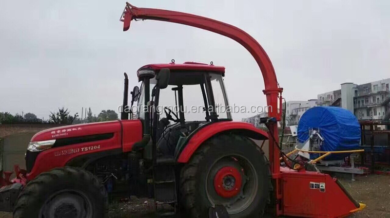 PTO driven tractor front fodder harvester for corn maize napier grass