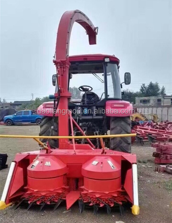 PTO driven tractor front fodder harvester for corn maize napier grass