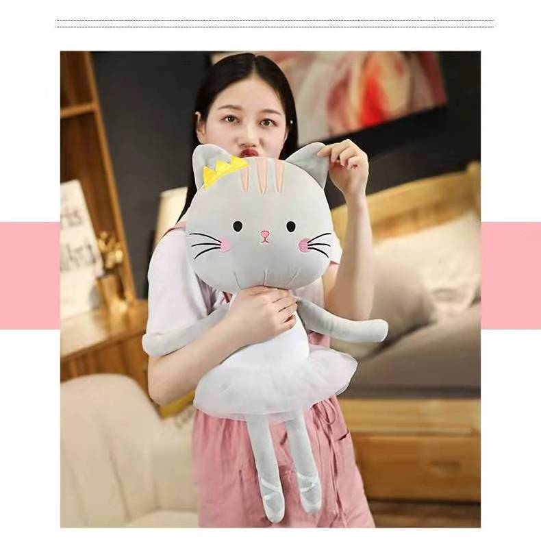 Cute yoga cat action figure doll  plush toy ballet yoga gift plush  colorful lovely animal ballet kitten