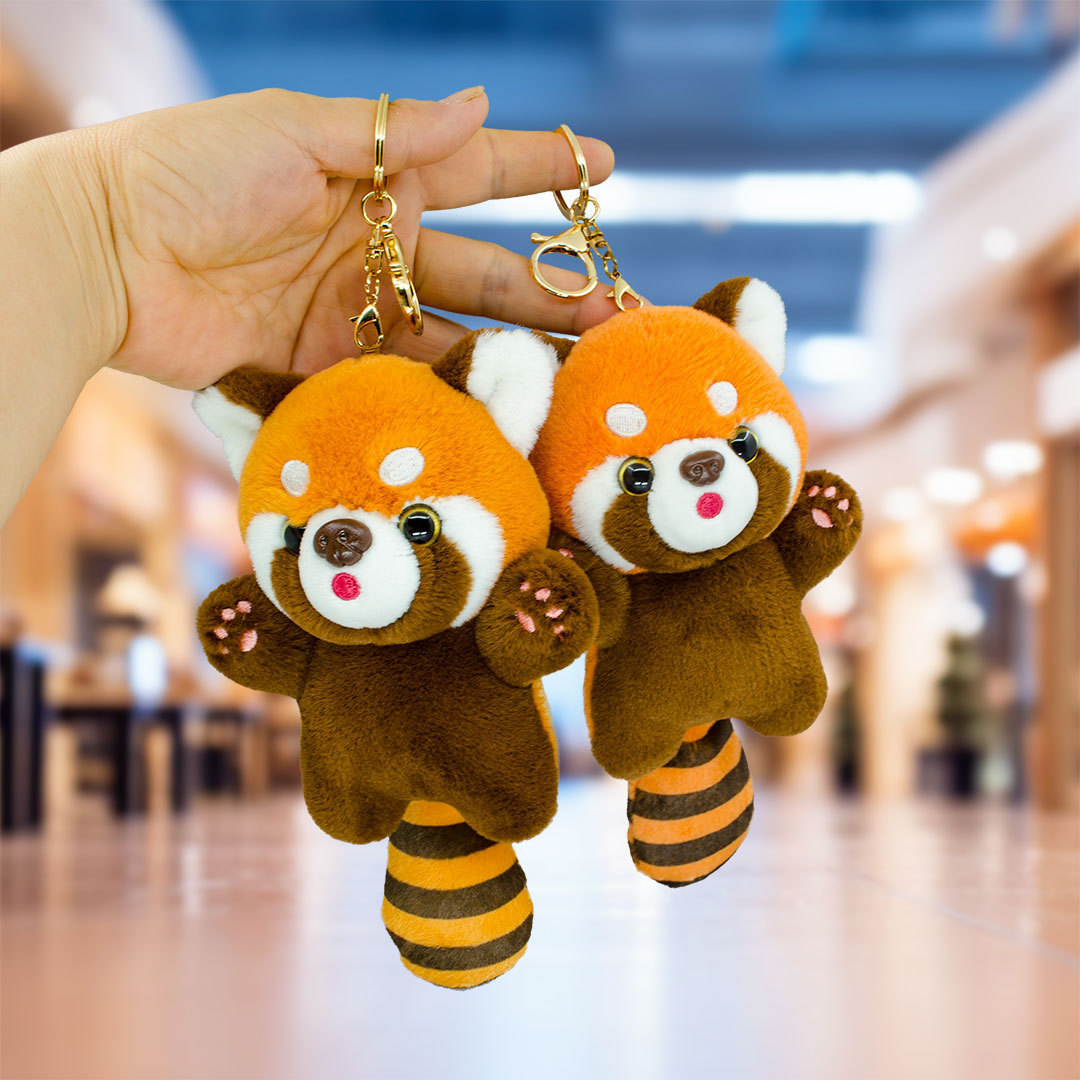 Creative filling animal toy raccoon long tailed odd tailed bear plush pendant cute raccoon plush keychain