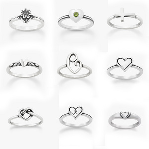 Wholesale 925 Sterling Silver Ring New Design Heart Infinity Ring Antique Silver Ring For Women