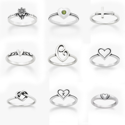 Wholesale 925 Sterling Silver Ring New Design Heart Infinity Ring Antique Silver Ring For Women