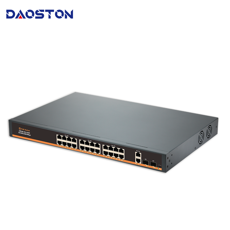 400W 28 ports PoE Switch with 2 SFP 2 Giga Uplink ports 24 ports 10/100Mbps for CCTV IP camera DST-F2422GBL-C