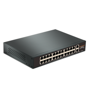 400W 28 ports PoE Switch with 2 SFP 2 Giga Uplink ports 24 ports 10/100Mbps for CCTV IP camera DST-F2422GBL-C