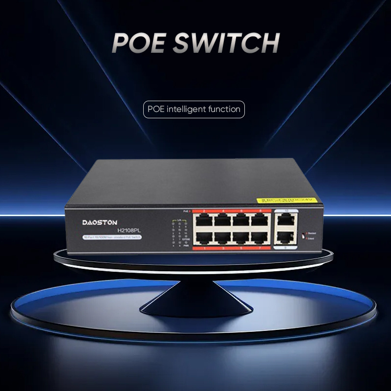 Daoston ip camera unmanageable network switch 8+2 port 100Mbps poe switch passive 24v