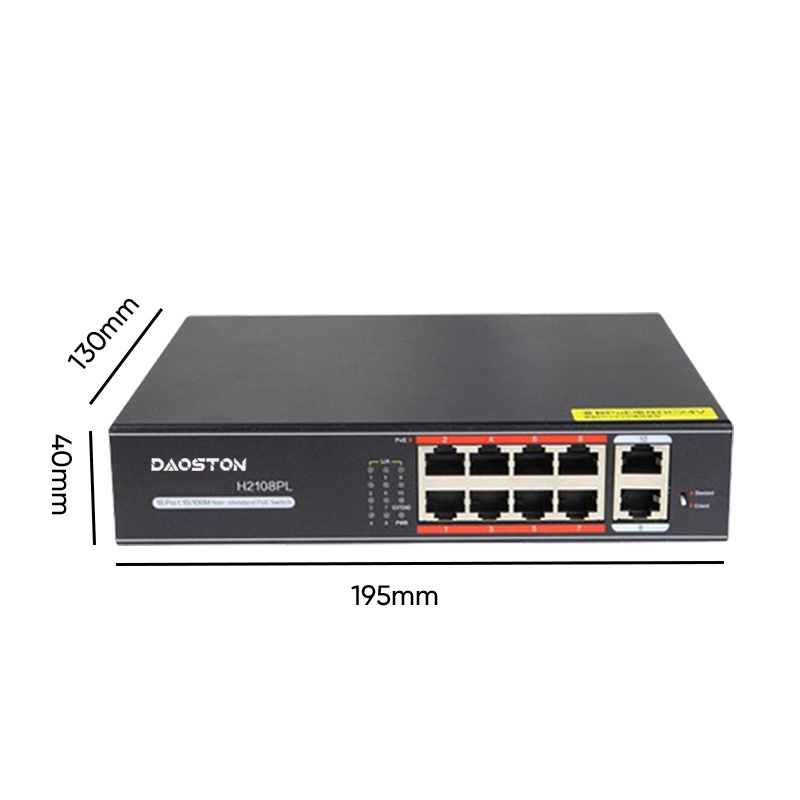 Daoston ip camera unmanageable network switch 8+2 port 100Mbps poe switch passive 24v