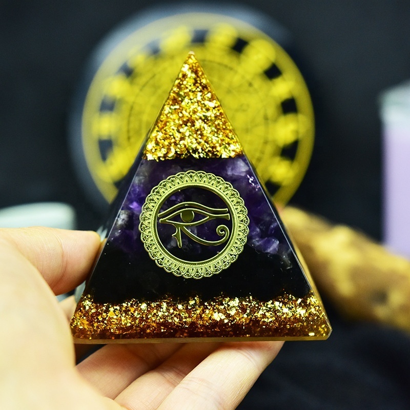 Wholesale Amethyst Crystal Energy Orgonite Orgone Pyramids Healing Stones