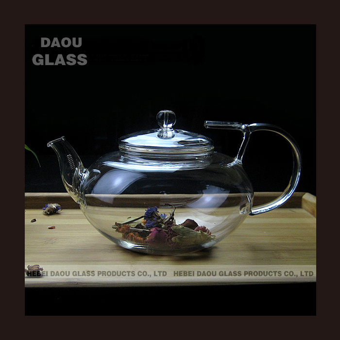 Clear  glass tea sets with teapot,chinese tea kettle, Design to prevent the lid from falling off