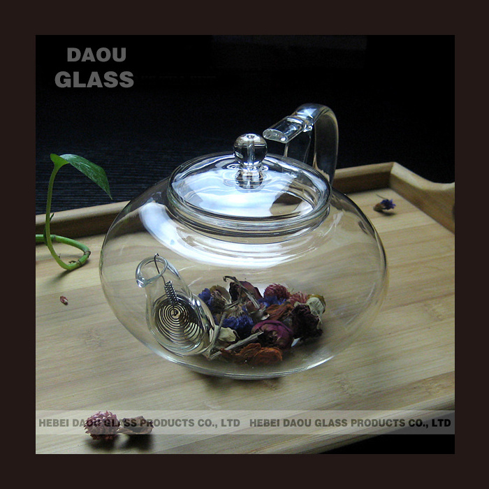 Clear  glass tea sets with teapot,chinese tea kettle, Design to prevent the lid from falling off