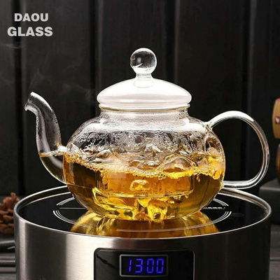 cangzhou hand made mouth blown  heat resistant glass teapot with filter,Chinese glass tea kettle