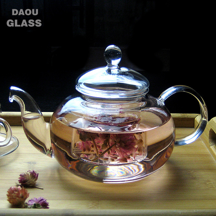 cangzhou hand made mouth blown  heat resistant glass teapot with filter,Chinese glass tea kettle