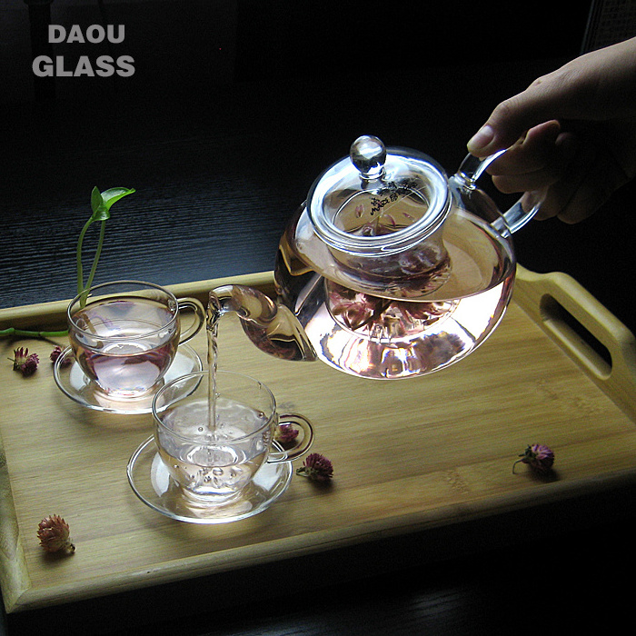 cangzhou hand made mouth blown  heat resistant glass teapot with filter,Chinese glass tea kettle