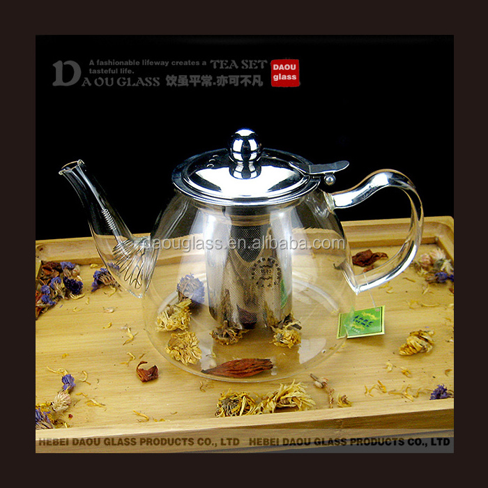 teapot 900ml multi-purpose Heat-Resisting Clear Glass Flower Teapot Coffee Water Tea Pot with tea strainer