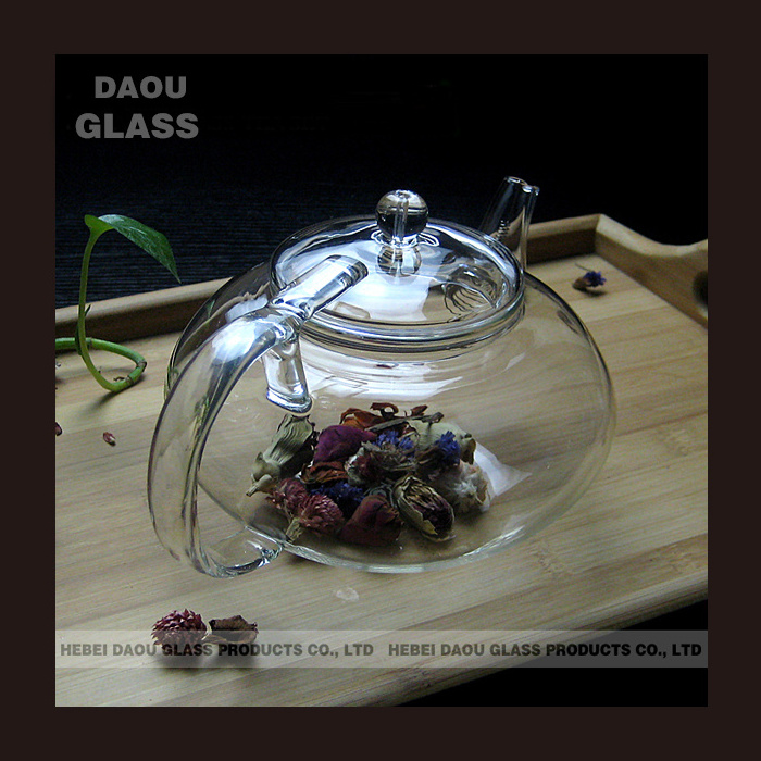 Clear  glass tea sets with teapot,chinese tea kettle, Design to prevent the lid from falling off