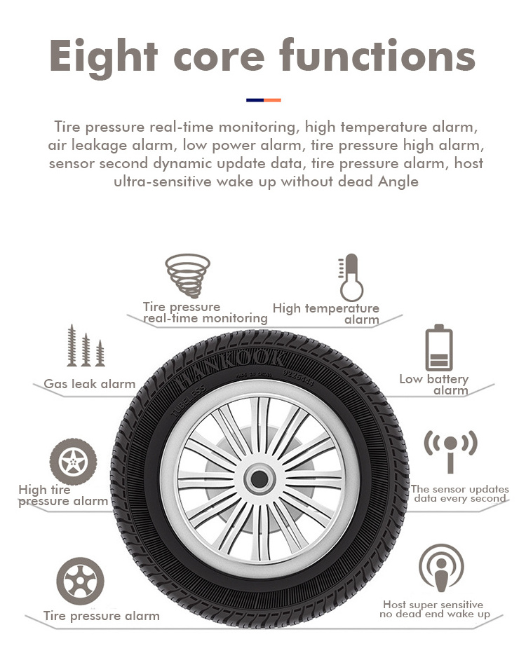 Daovay  6 To 18 Wireless Tire Pressure Monitoring Sensor 433Mhz Tpms For Truck Bus And Commercial Vehicles