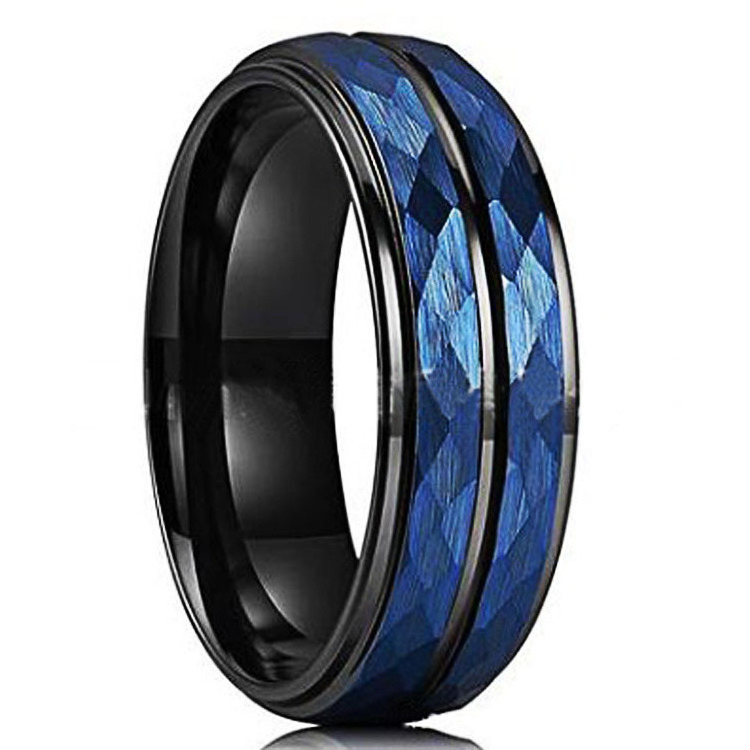 New Design Thin Blue Line Men's Tungsten Wedding Carbide Rings For Men Fashion Jewelry Rings