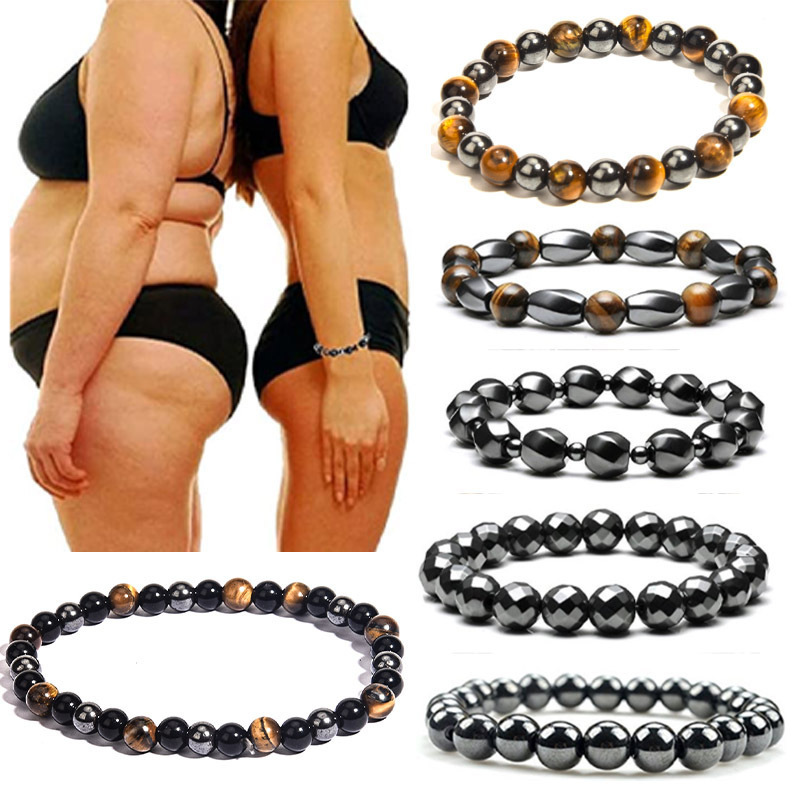 Wholesale 6,8mm  Natural Stone  for Men Women Unisex Charm Energy Obsidian Hematite Tiger Eye Black Agate Crystal Beads Bracelet