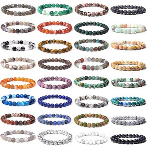 Hot Sale Natural Stones 8mm Gorgeous Semi-Precious Gemstones Healing Crystal Stretch Unisex Seed Bead Bracelets