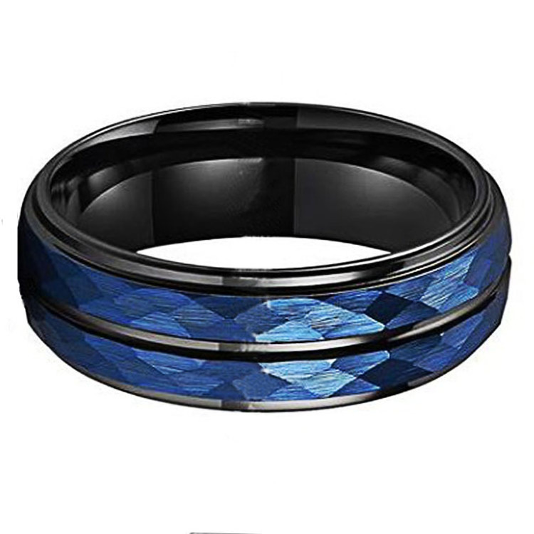 New Design Thin Blue Line Men's Tungsten Wedding Carbide Rings For Men Fashion Jewelry Rings