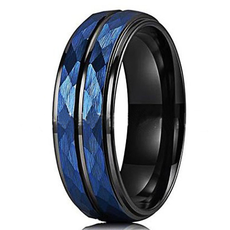 New Design Thin Blue Line Men's Tungsten Wedding Carbide Rings For Men Fashion Jewelry Rings