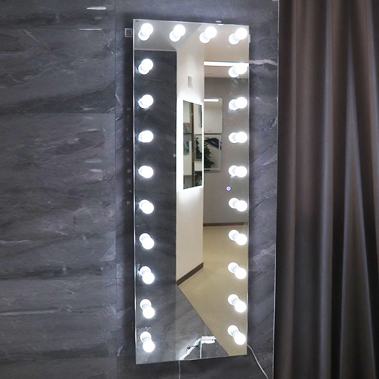 high quality bedroom wall mount full length vanity led dressing mirror with hollywood bulbs