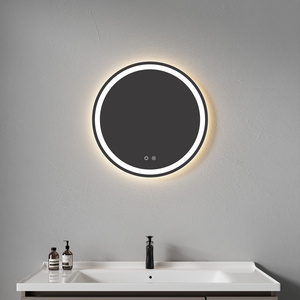 3 Colors And Dimmable Touch Sensor Smart Custom Light Up Modern Backlit Anti Fog With Led Light 24 Inch Round Bathroom Mirror