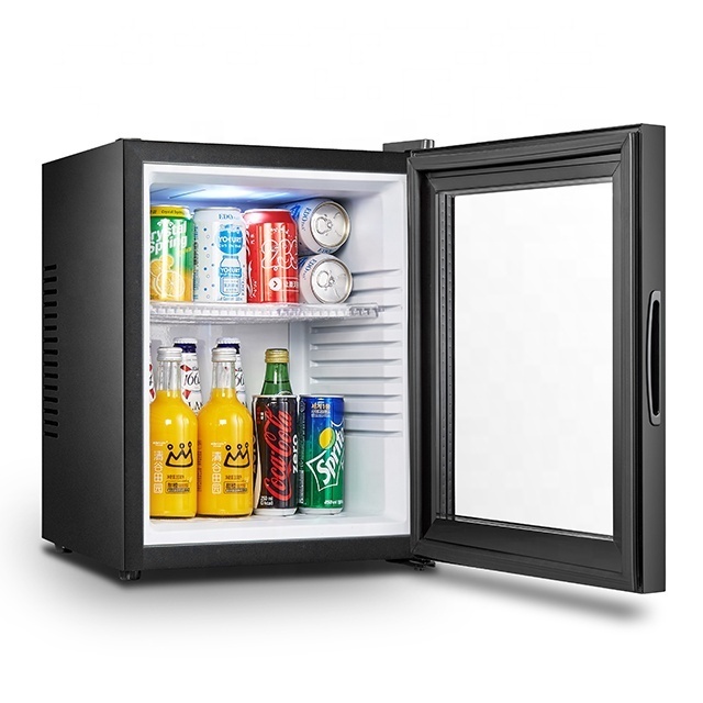 CE/CB/ETL/ROHS Approval 32L Compact Silent hotel mini bar fridge with glass door