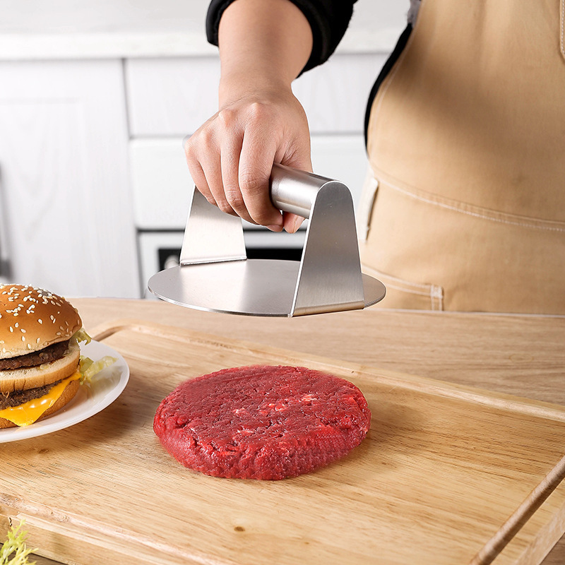 Durable Round Heavy Stainless Steel Manual Hamburger Meat Burger Press Metal Perfect For Patty Maker