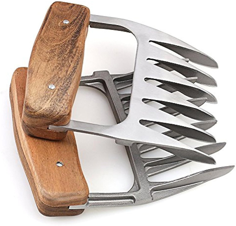 Kitchen BBQ Tools Turkey Chicken Bear Claws Accessories chicken meat claws shredder With Wooden Handle